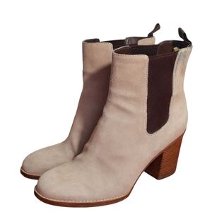 Cole Haan Draven Tan Suede Chelsea Block Heel Boots Women's